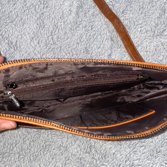 Faux Brown Leather Crossbody/Clutch - Picture 4 of 10